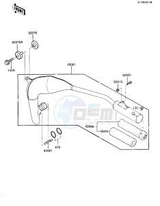 KX 80 E [KX80] (E2-E3) [KX80] drawing MUFFLER -- 84 KX80-E2- -