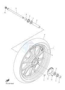 XVS950CR XVS950 CAFE RACER XV950 RACER (B33M) drawing FRONT WHEEL