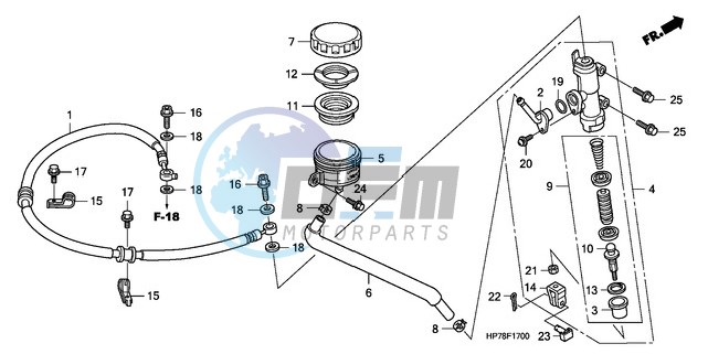 RR. BRAKE MASTER CYLINDER