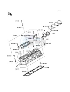 ZZR1400 ABS ZX1400B7F FR GB XX (EU ME A(FRICA) drawing Cylinder Head