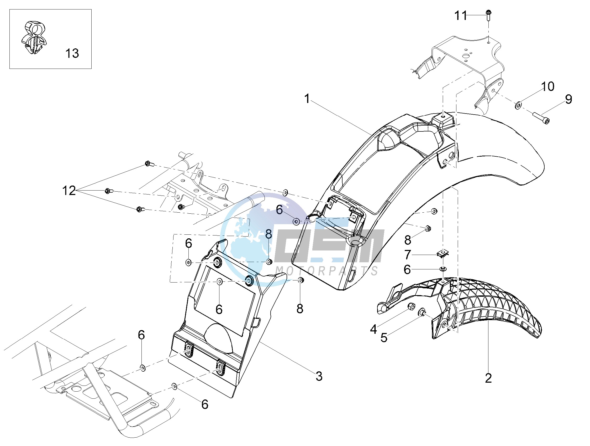 Rear mudguard