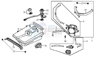 JET EURO X 50 E2 drawing FUEL TANK - FUEL CUT