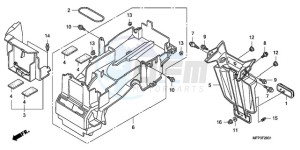 CB1300SA9 SI / ABS BCT MME TWO - (SI / ABS BCT MME TWO) drawing REAR FENDER (CB1300A/CB13 00SA)