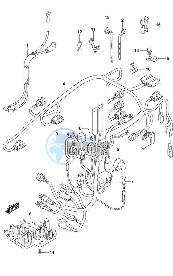 Harness Tiller Handle w/Power Tilt