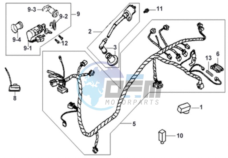 WIRING HARNASS - IGNITION LOCK - CDI UNIT