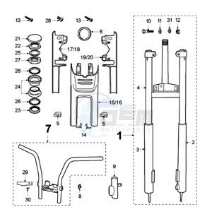 FOX A2 BE drawing FRONT FORK / STEERINGHEAD