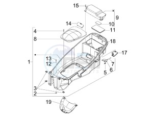 X7 250 ie Euro 3 drawing Helmet box - Undersaddle