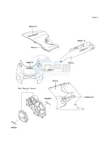 ZX 1100 D [NINJA ZX-11] (D7-D9) [NINJA ZX-11] drawing DECALS-- EBONY- --- ZX1100-D7- -