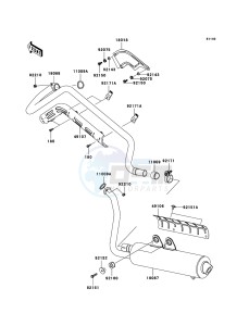 KVF650 4x4 KVF650D8F EU GB drawing Muffler(s)