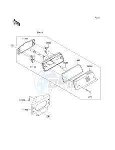 KVF 650 A [PRAIRIE 650 4X4] (A1) [PRAIRIE 650 4X4] drawing TAILLIGHT-- S- -