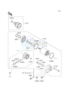 JS 800 A [800 SX-R] (A6F-A9F) A8F drawing STARTER MOTOR