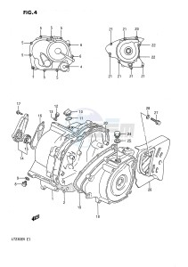 LT230E (E1) drawing CRANKCASE COVER