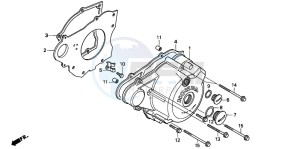 CB250 TWO FIFTY drawing LEFT CRANKCASE COVER