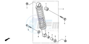 TRX420TM FOURTRAX drawing REAR CUSHION