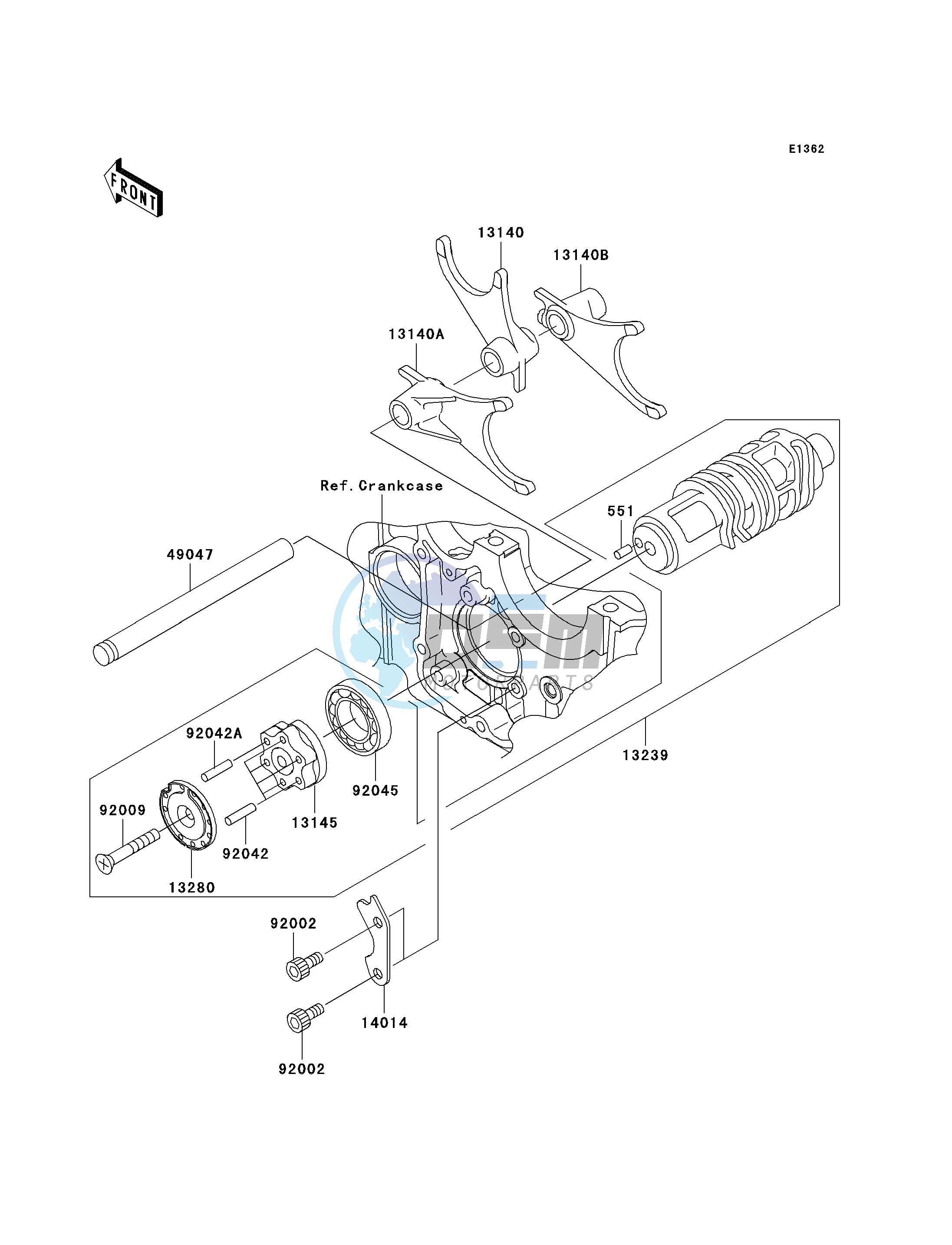 GEAR CHANGE DRUM_SHIFT FORK-- S- -