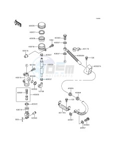 ZX 750 P [NINJA ZX-7R] (P1-P4) [NINJA ZX-7R] drawing REAR MASTER CYLINDER