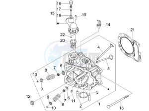 Beverly 300 ie Tourer (USA) USA drawing Cilinder head unit - Valve