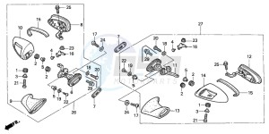 CBR1100XX SUPER BLACKBIRD drawing BACK MIRROR