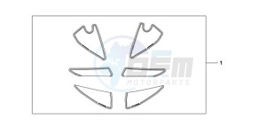 CBR600RR9 U / MME SPC 2U drawing RACING STICKER WHITE BACKGROUND 'NUMBER PLATE STICKERS' WITH