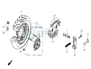 JUNGLE - drawing REAR WHEEL