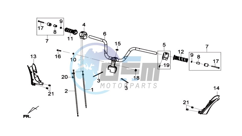 HANDLEBAR / BRAKE LEVERS CPL  L/R