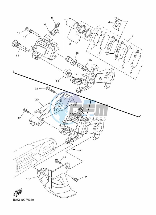 REAR BRAKE CALIPER