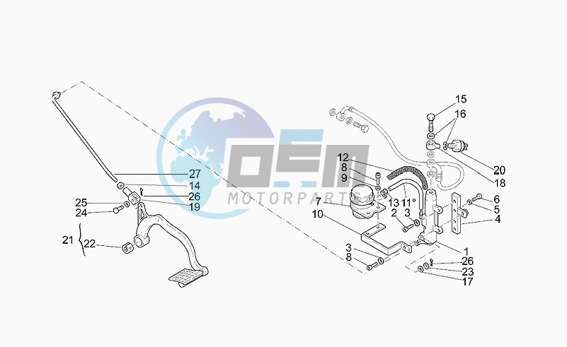 Rear master cylinder