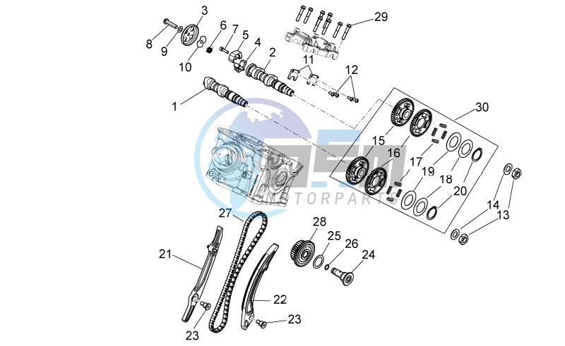 Rear cylinder timing system