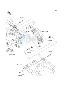 ER 650 A [ER-6N (EUROPEAN] (A6S-A8F) A7F drawing SUSPENSION_SHOCK ABSORBER