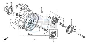 VTR1000F FIRE STORM drawing REAR WHEEL