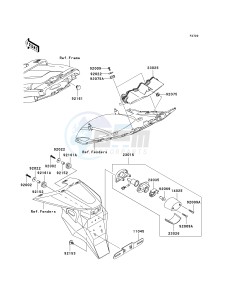 ZX 600 M [NINJA ZX-6RR] (M1) [NINJA ZX-6RR] drawing TAILLIGHT-- S- -