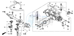 FJS400D SILVER WING drawing THROTTLE BODY