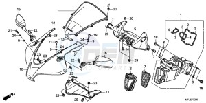 CBR600RRC drawing UPPER COWL