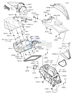 JET SKI ULTRA 310X JT1500LEF EU drawing Hull Middle Fittings