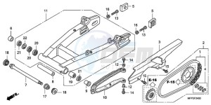 CB13009 SI / MME TWO - (SI / MME TWO) drawing SWINGARM/CHAIN CASE