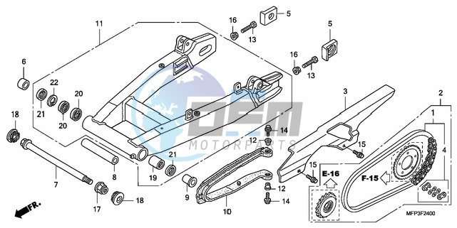 SWINGARM/CHAIN CASE