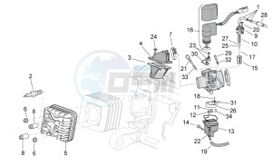 Mojito custom 50 2t (eng. piaggio) drawing Cylinder head - Carburettor