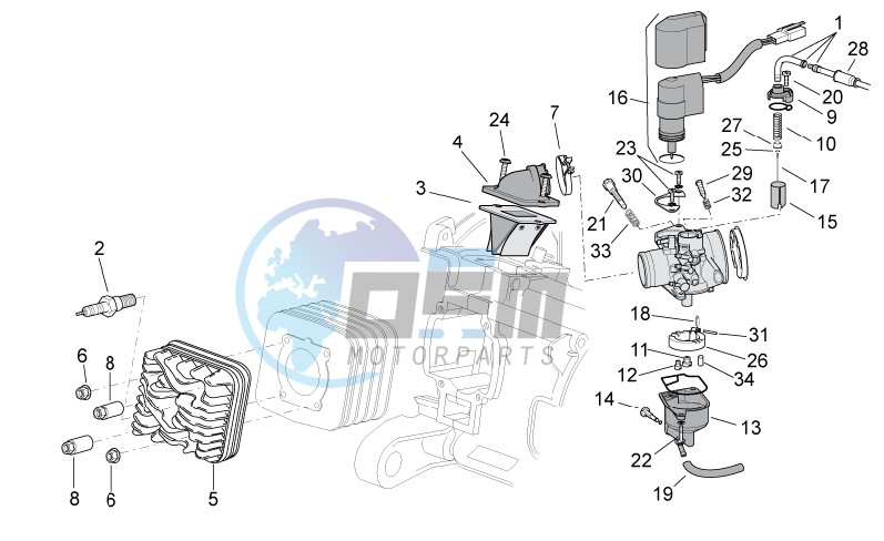 Cylinder head - Carburettor