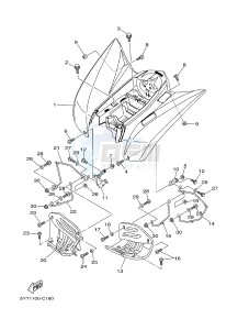 YFM350R YFM350RD RAPTOR 350 (10PA) drawing REAR FENDER