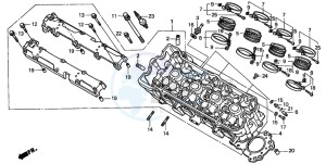 CB600F2 HORNET drawing CYLINDER HEAD