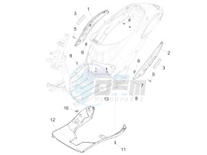 Liberty 125 4T PTT E3 (E) (EMEA) drawing Side cover - Spoiler