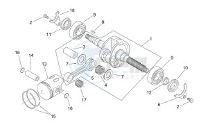 Scarabeo 100 (eng. Yamaha) drawing Crankshaft - Piston