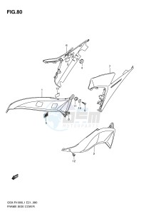 GSX-R1000 (E21) drawing FRAME SIDE COVER