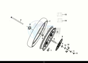 SYMPHONY CARGO 125 (AY12WA-EU) (E5) (M1) drawing FRONT WHEEL