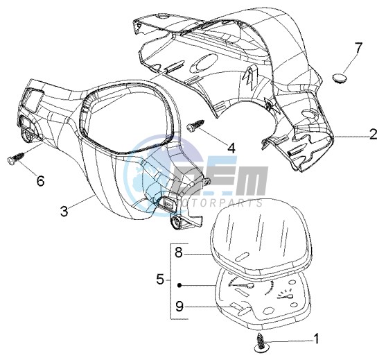 Speedometers Kms. - handlebar cover