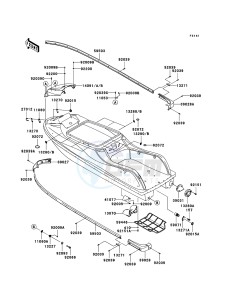 JET SKI 800 SX-R JS800A9F EU drawing Hull