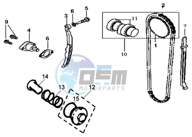 CHAIN / CHAIN TENSIONER / CHAIN GUIDE