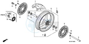 CBR600RR9 Europe Direct - (ED / MME) drawing FRONT WHEEL