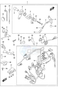 DF 25A drawing Opt: Remote Control Parts - Tiller Handle w/Power Tilt