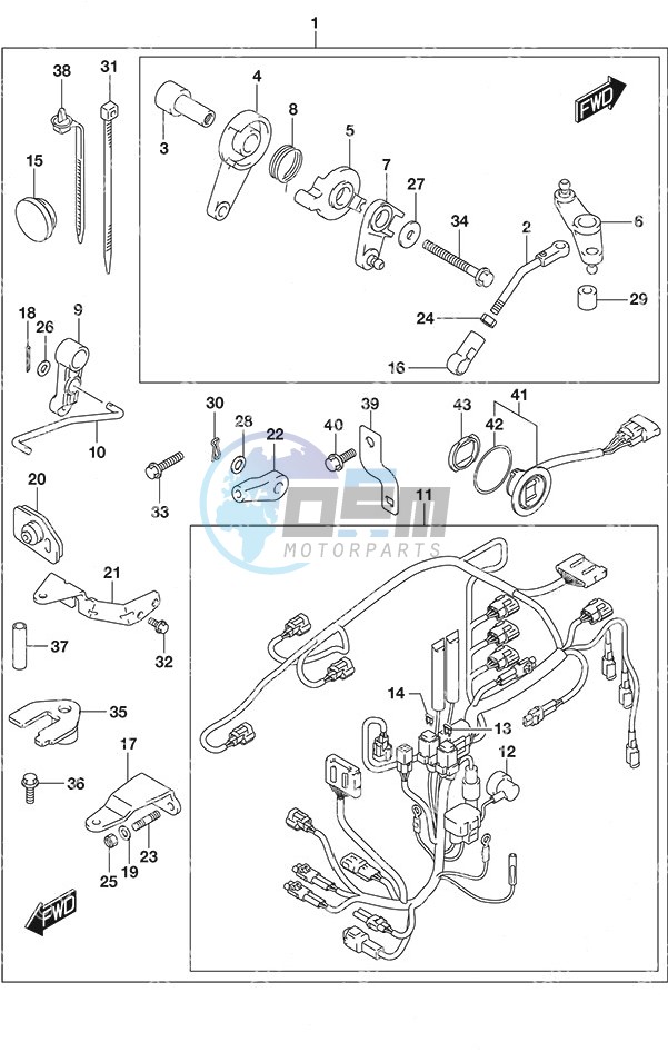 Opt: Remote Control Parts - Tiller Handle w/Power Tilt